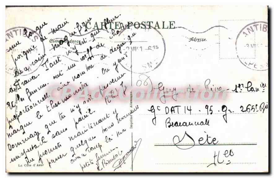 Antibes — Le Port, Le Fort Carré et les Alpes — CPAdéCollection, n°640 — Reverso