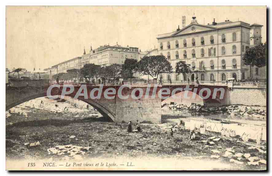 CPA Nice le Pont Vieux et le Lycee 
