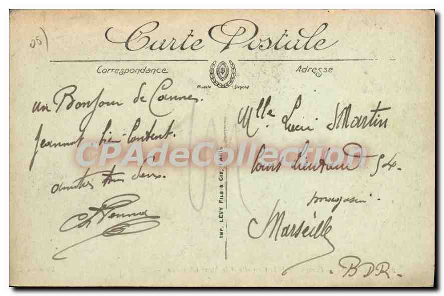 CPA Cannes Promenade de la Croisette et le Mont Chevalier  — Rückseite