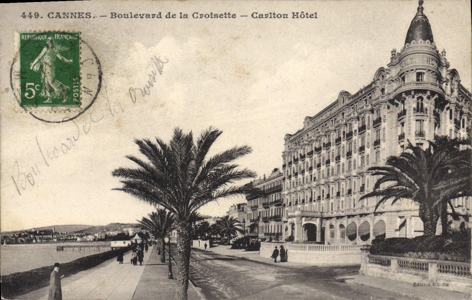 CANNES — Boulevard de la Croisette — Carlton Hotel — Édition Gilletta
