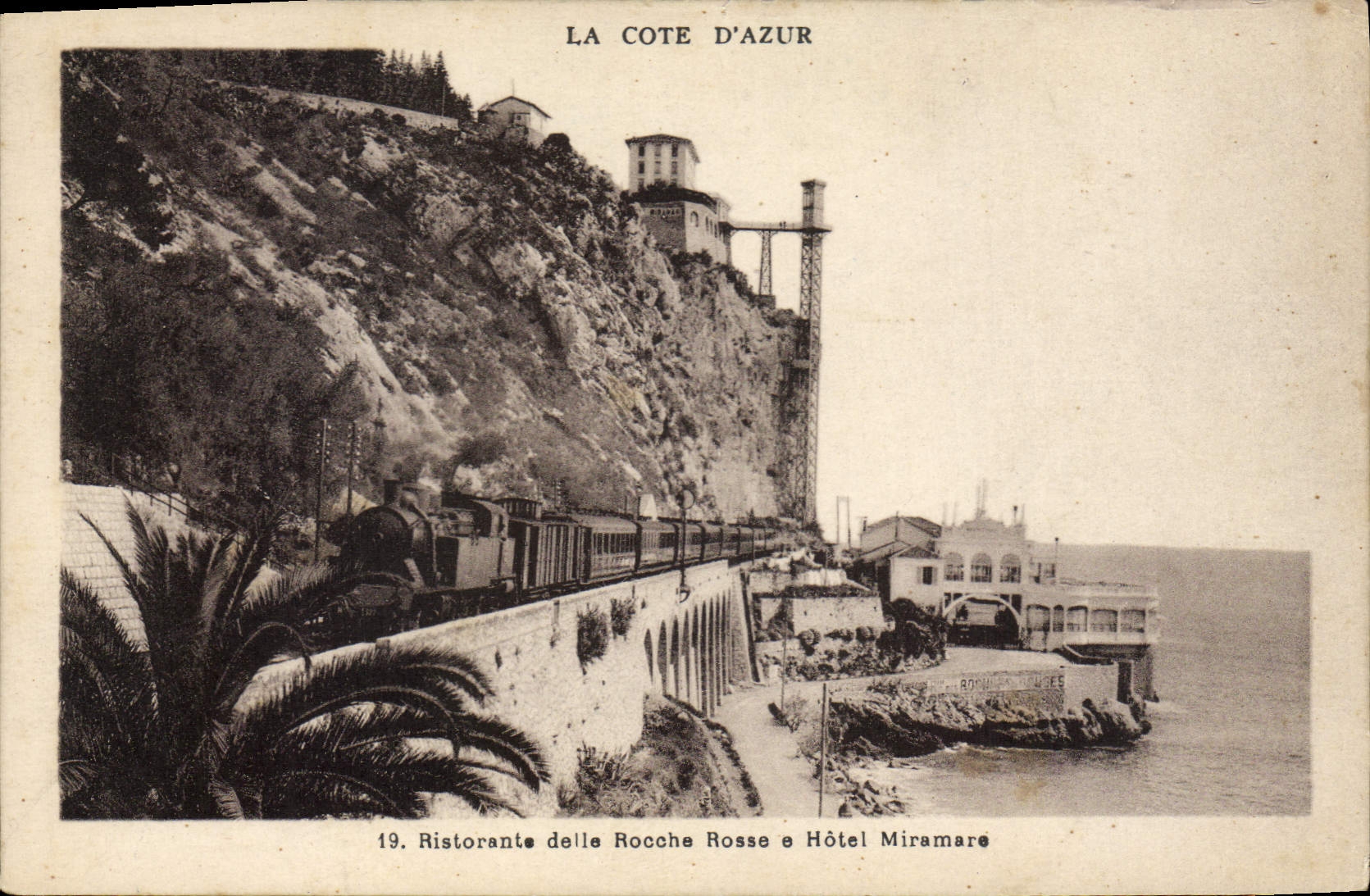 La Côte d'Azur — Ristorante delle Rocche Rosse et Hôtel Miramare — Éditeur non identifié, n° de série 19