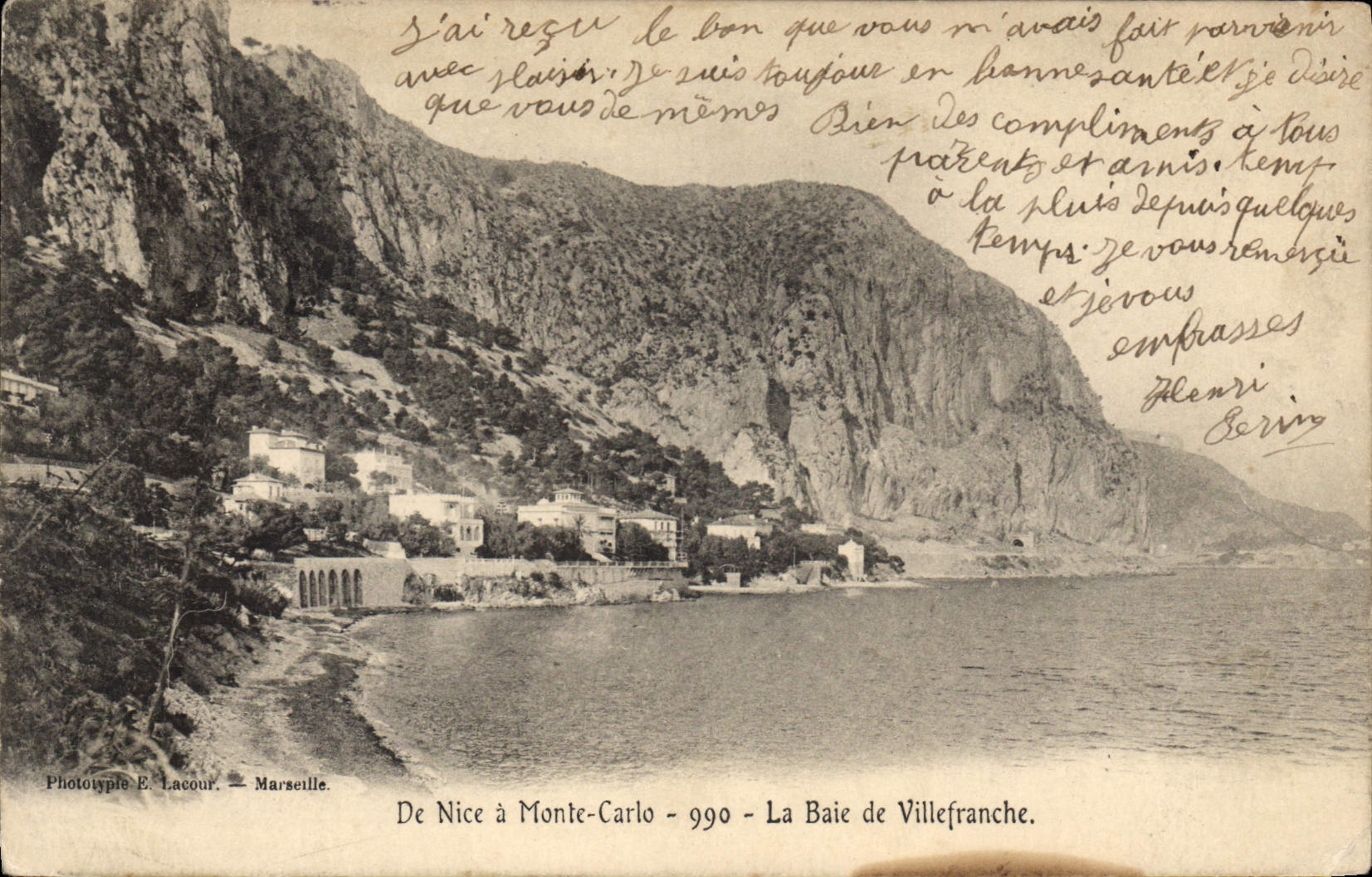 De Nice à Monte-Carlo - 990 - La Baie de Villefranche — Photo-type E. Lacour - Marseille