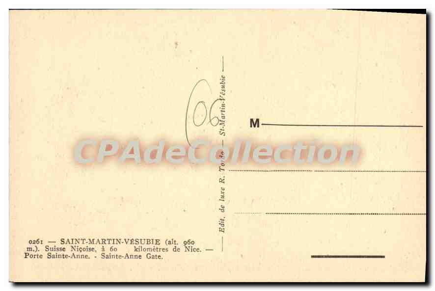 Porte Sainte-Anne — Saint-Martin-Vésubie — éditeur R. Toso — Reverso