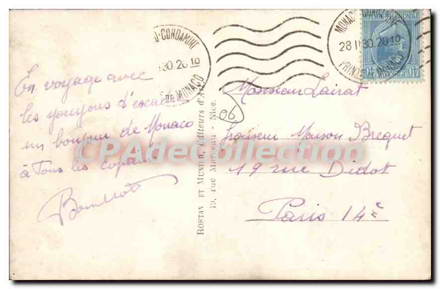 Monte-Carlo — Les Jardins du Casino. Le Boultingrin — CPAdeCollection — Reverso