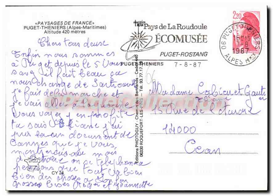 Puget-Theniers — Paysages de France — Écomusée — Verso