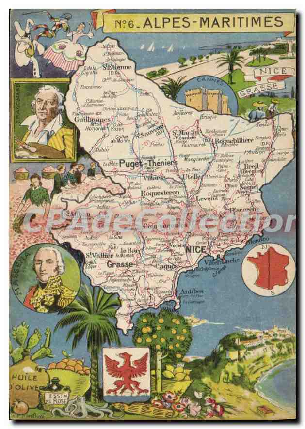 CPSM Alpes Maritimes Forme en 1860 du duche de Savole et du comie de Nice 