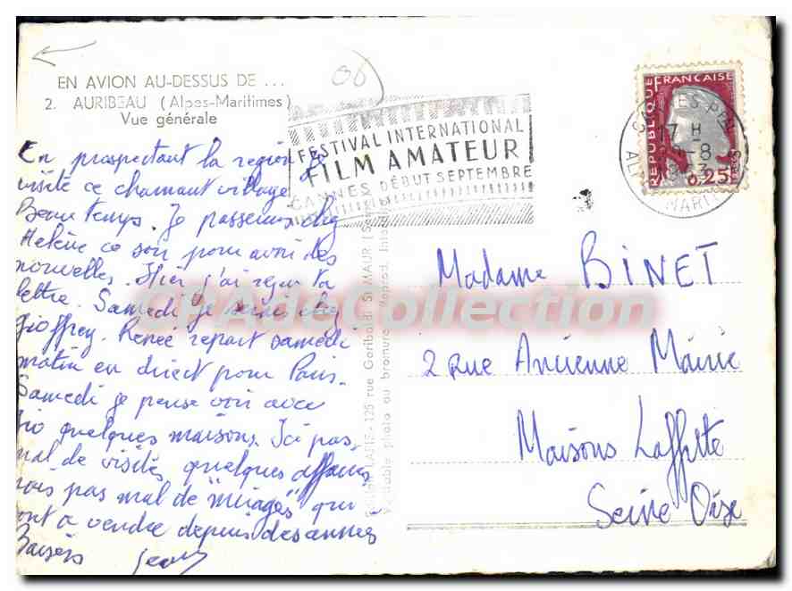 CPSM Auribeau (Alpes Maritime)Vue generale — Verso