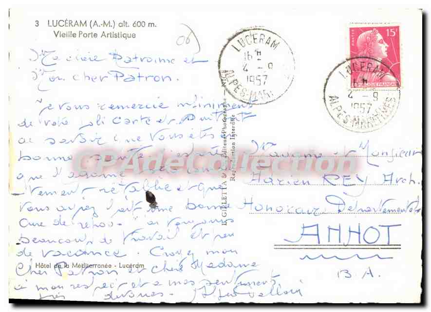CPSM Luceram (A M) alt 600 m Vieille Porte Artistique — Rückseite