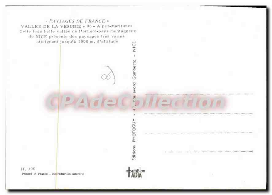 CPSM Vallee de la Vesubie Alpes Maritimes LantosqueRoquebillière Bollèle Saint Martin Venanson — Verso