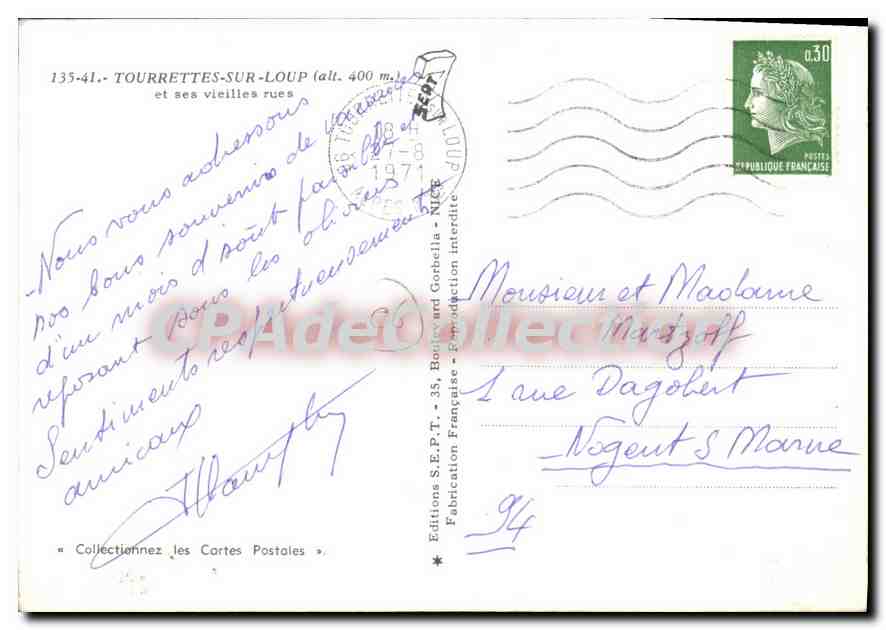 Tourrettes-sur-Loup — ses vieilles rues — Éditions S.E.P.T. — Verso