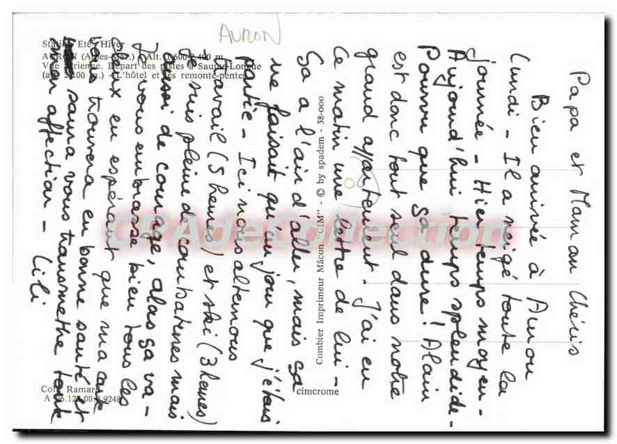 CPSM Alpes Maririmes Station Ete Hiver — Verso
