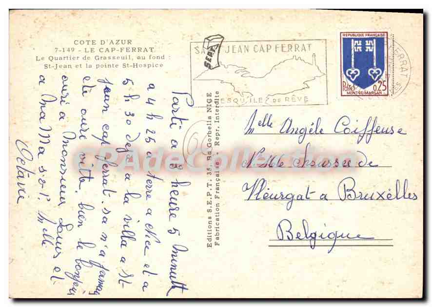 Cap-Ferrat — Le Quartier de Grasseuil au fond — Éditions S.E.P.T. 35, Bd Corbella — Verso