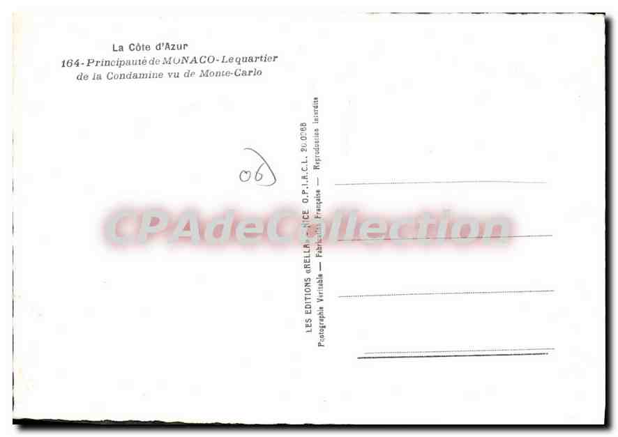 Monte-Carlo — Vue de la Condamine — Éditions Rella — Reverso