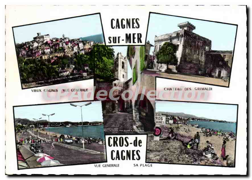 Cagnes-sur-Mer — Vieux Cagnes, Château des Grimaldi, Cros-de-Cagnes, plage — Ed. S.I.C.A., Av. Saint-Lambert, Nice