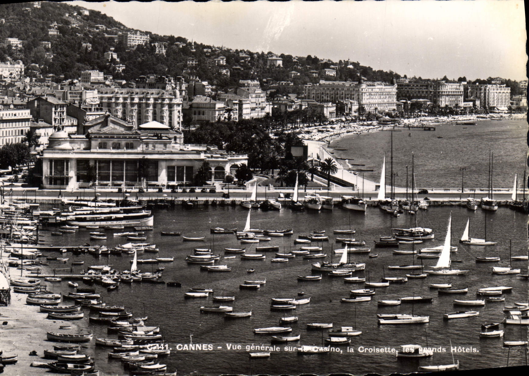 CANNES - Allgemeiner Blick auf das Casino, die Croisette und die großen Hotels — Verlag C. Béart, Nr. 6441