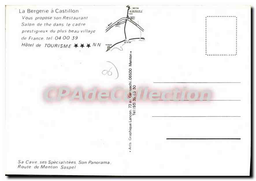 CPSM la Bergerie a Castilllon Hotel Restaurant — Verso