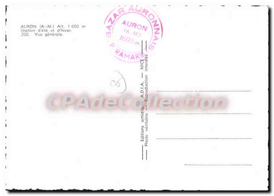 Auron (A.-M.) — Station d'été et d'hiver — Éditions ADIA, NICE, n° 200 — Reverso