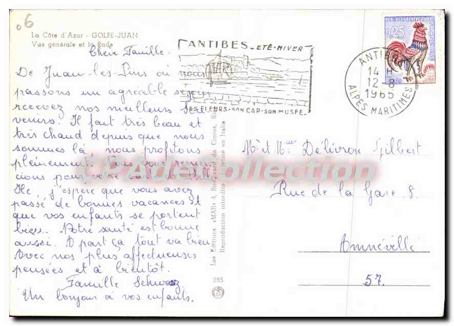 CPSM Golfe Juan La Cote d'Azur Vue generale et la Rade — Verso