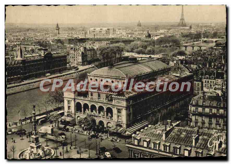 Paris et ses merveilles — Place du Châtelet avec le fond du Palais Garnier et la Tour Eiffel — André D'Ambricourt, n°5235 - Anverso