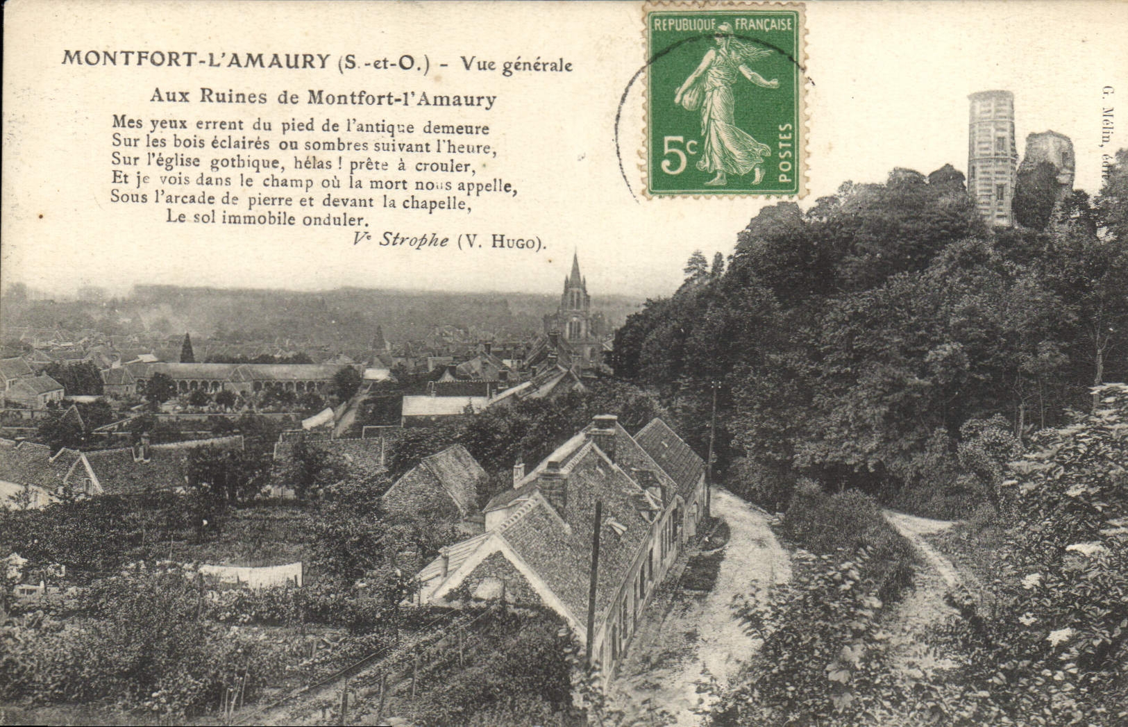 Montfort-l'Amaury (S.-et-O.) — Vue générale — Ruines et église gothique — G. Melin, éditeur