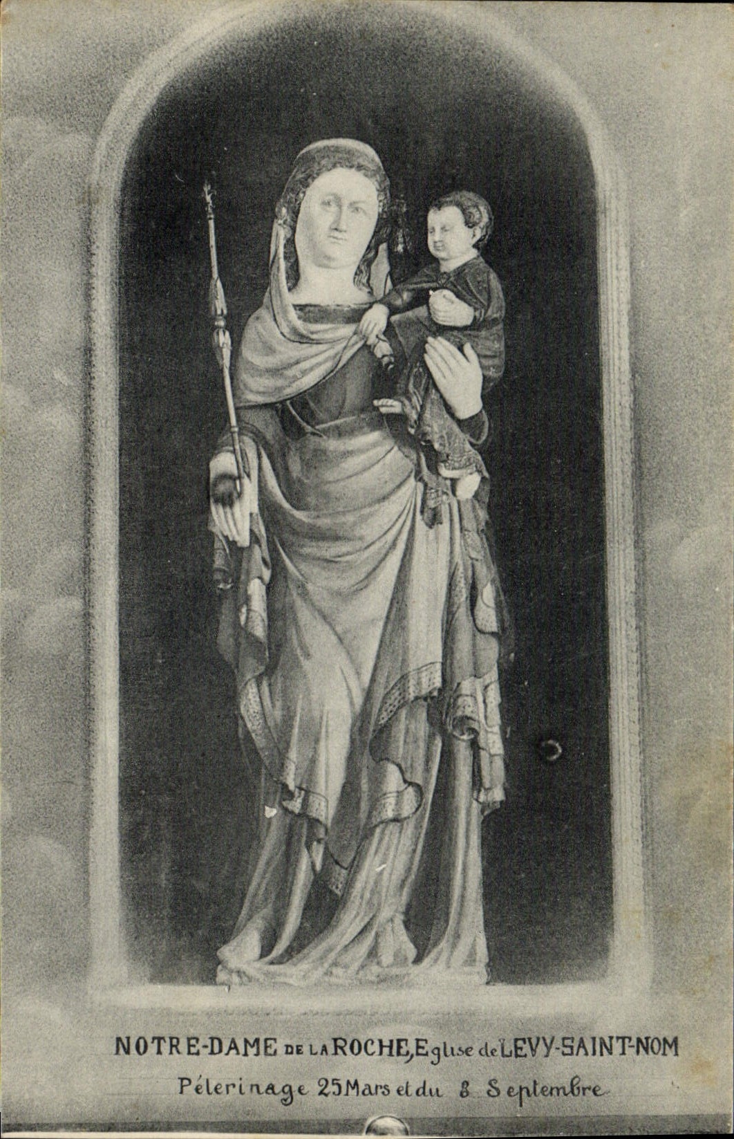 Notre-Dame de la Roche — statue dans l'église de Levy-Saint-Nom — éditeur inconnu