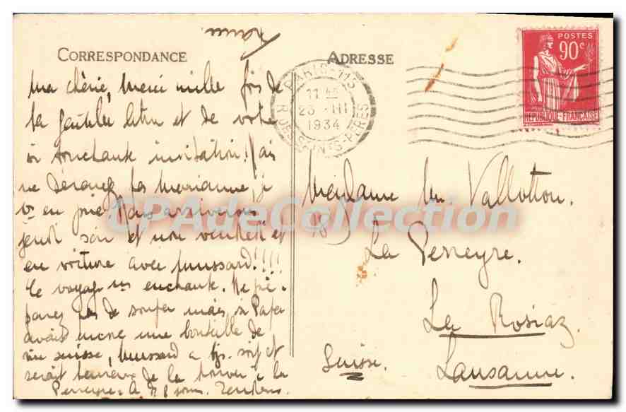 Env. de MEULAN — VAUX-SUR-SEINE — Le Château face intérieure (2e Vue) — Édition J. Klein, à Meulan — Reverso