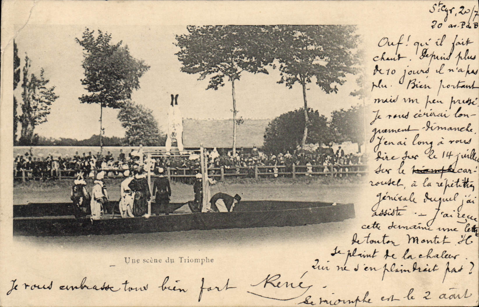 Triomphe à Ste-Germaine-sur-Bresle — scène de course — éditeur inconnu, n° de série non visible - Recto