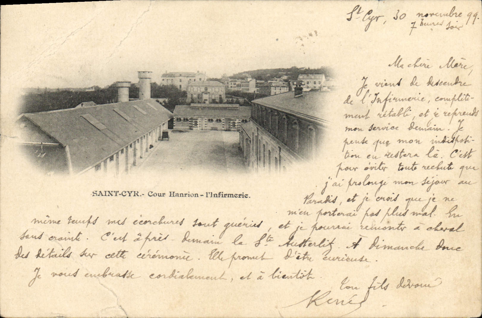 Saint-Cyr - Cour Hanrion - l'Infirmérie — vue de l'infirmerie, éditeur non identifié