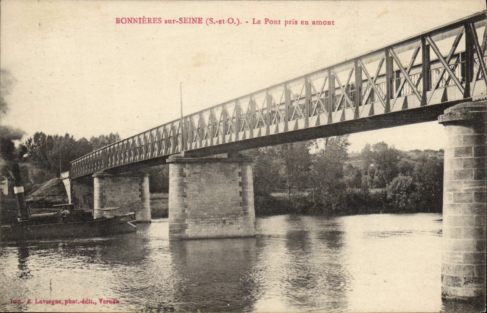 BONNIÈRES sur-SEINE (S.-et-O.) — Der Brücke aus der Oberen Perspektive — Imp. & Lavergne, phot.-édit., Vernon