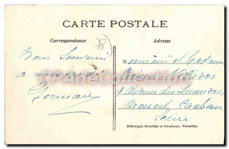 Villennes — Le bois des Falaises, vue sur Triel — Edition Mirgon — Verso