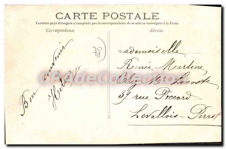 CPA Orsay Chateau de Corbeville(construit en 1677) 5 decembre 1906 — Back