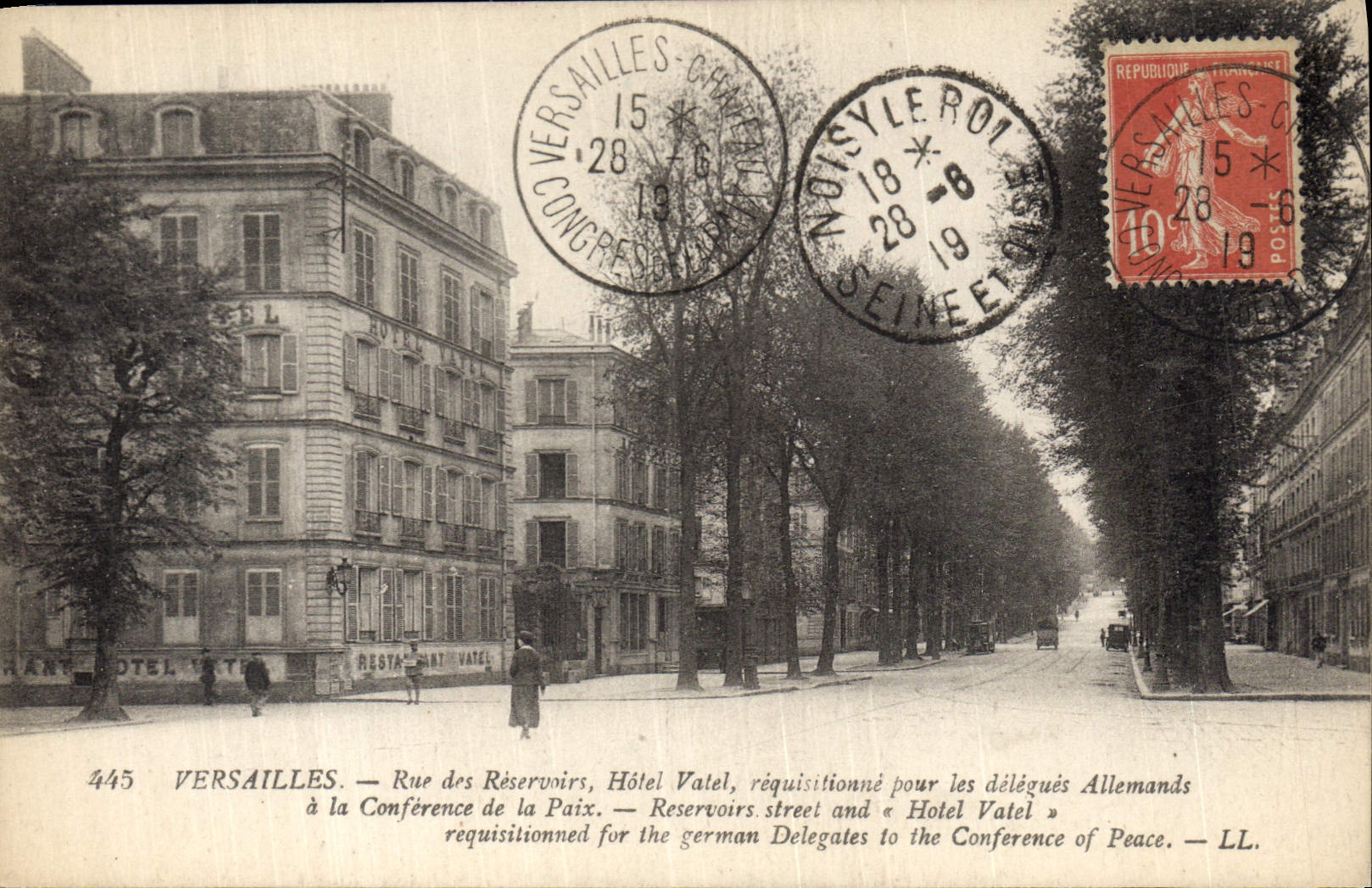 Versailles — Rue des Réservoirs, Hôtel Vatel, requisitionné pour les délégués Allemands à la Conférence de la Paix — LL
