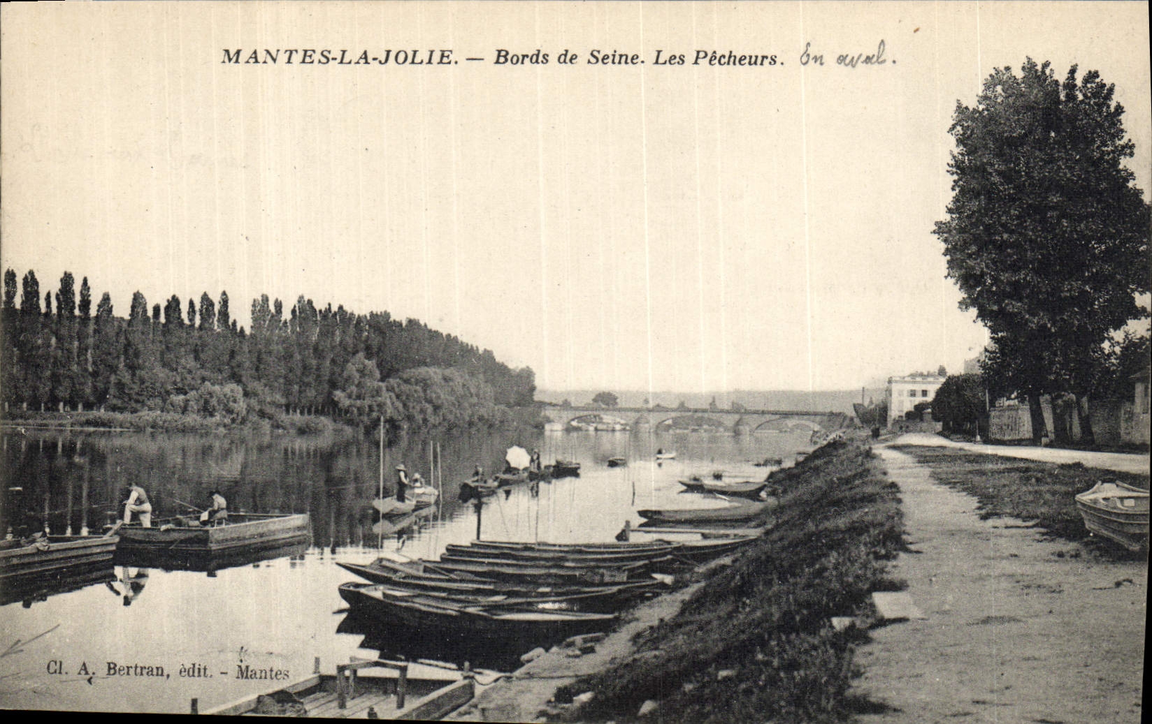 MANTES-LA-JOLIE — Bords de Seine. Les Pêcheurs. En aval.