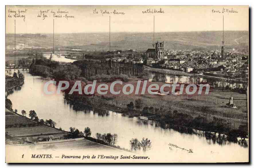 Mantes — Panorama pris de l'Ermitage Saint-Sauveur