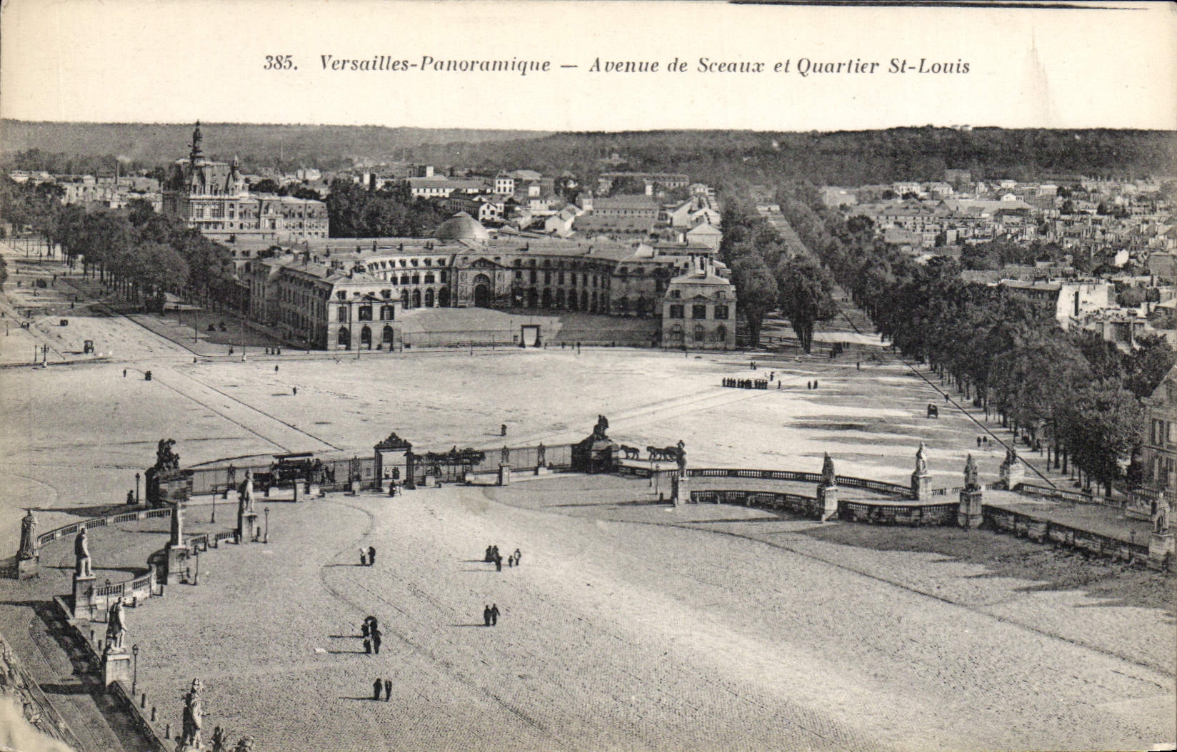 Versailles-Panoramique — Avenue de Sceaux et Quartier St-Louis — Héliotypie Bourdier et Foucheux