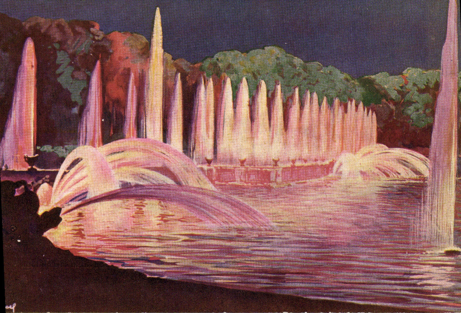 Versailles — Fête de nuit au bassin de Neptune — Éditée par la Société des Fêtes Versaillaises