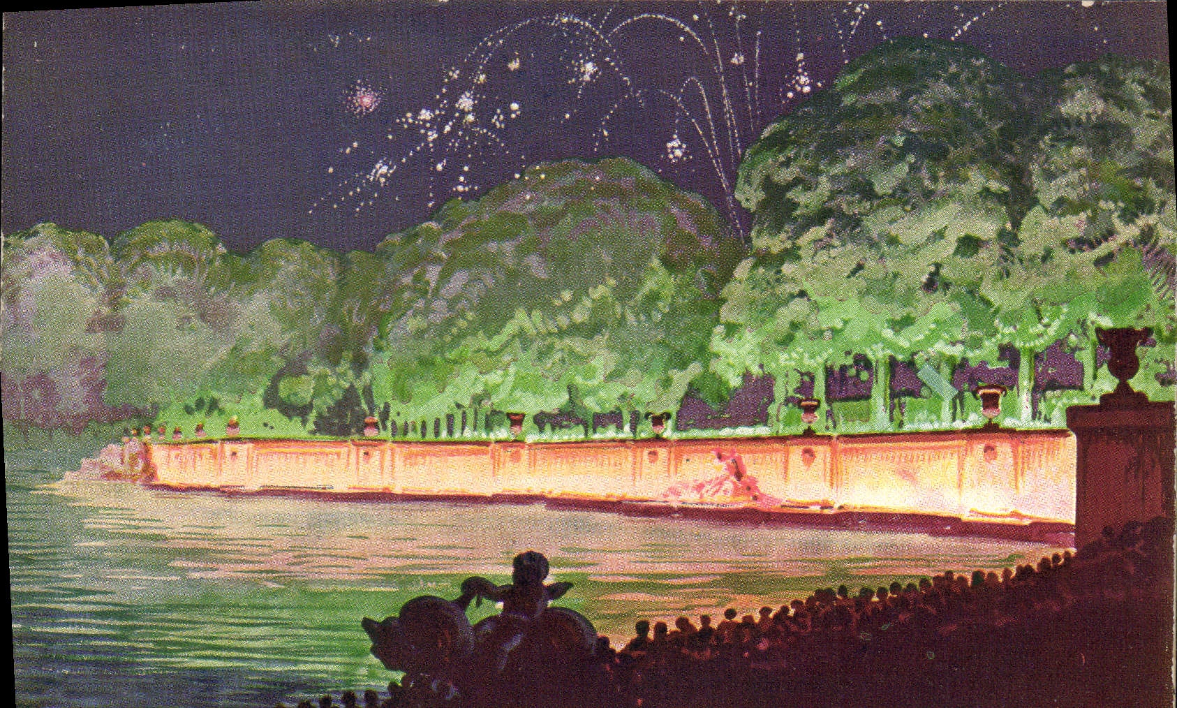 Versailles — Fête de nuit au bassin de Neptune — Éditée par la Société des Fêtes Versaillaises