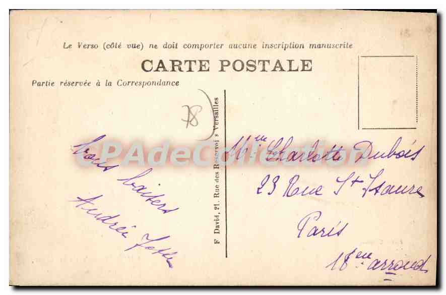 CPA Mesnil St Denis Villa la Sante Le Parc — Back