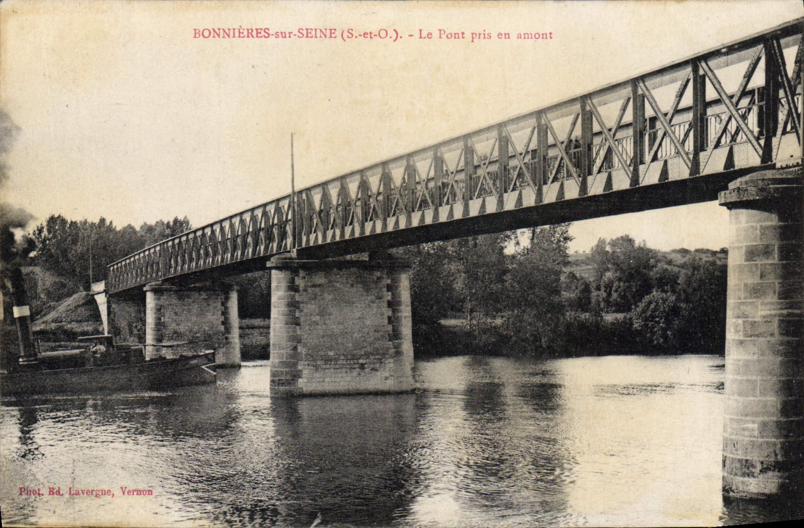 BONNIÈRES-sur-SEINE (S.-et-O.) — Die Brücke aus der Oberen Perspektive — Phot. Ed. Laver gue, Vernon