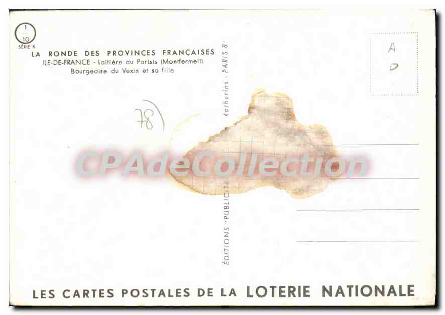 CPSM Ile de France La Ronde des Provinces Francaises Laitiere du Parisis (Montfermell) Bourgeoise du — Back