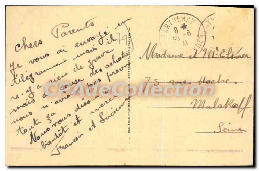 CPA Parthenay Vue sur la Valle de Thouet — Verso