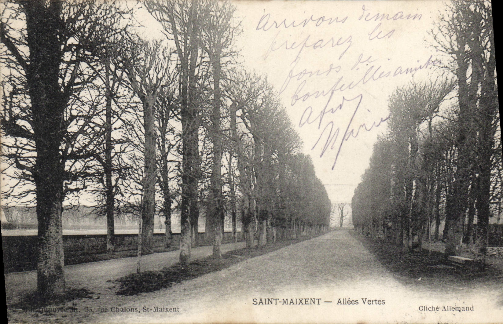 Saint-Maixent — Allées Vertes — Gliché Allemand - Anverso