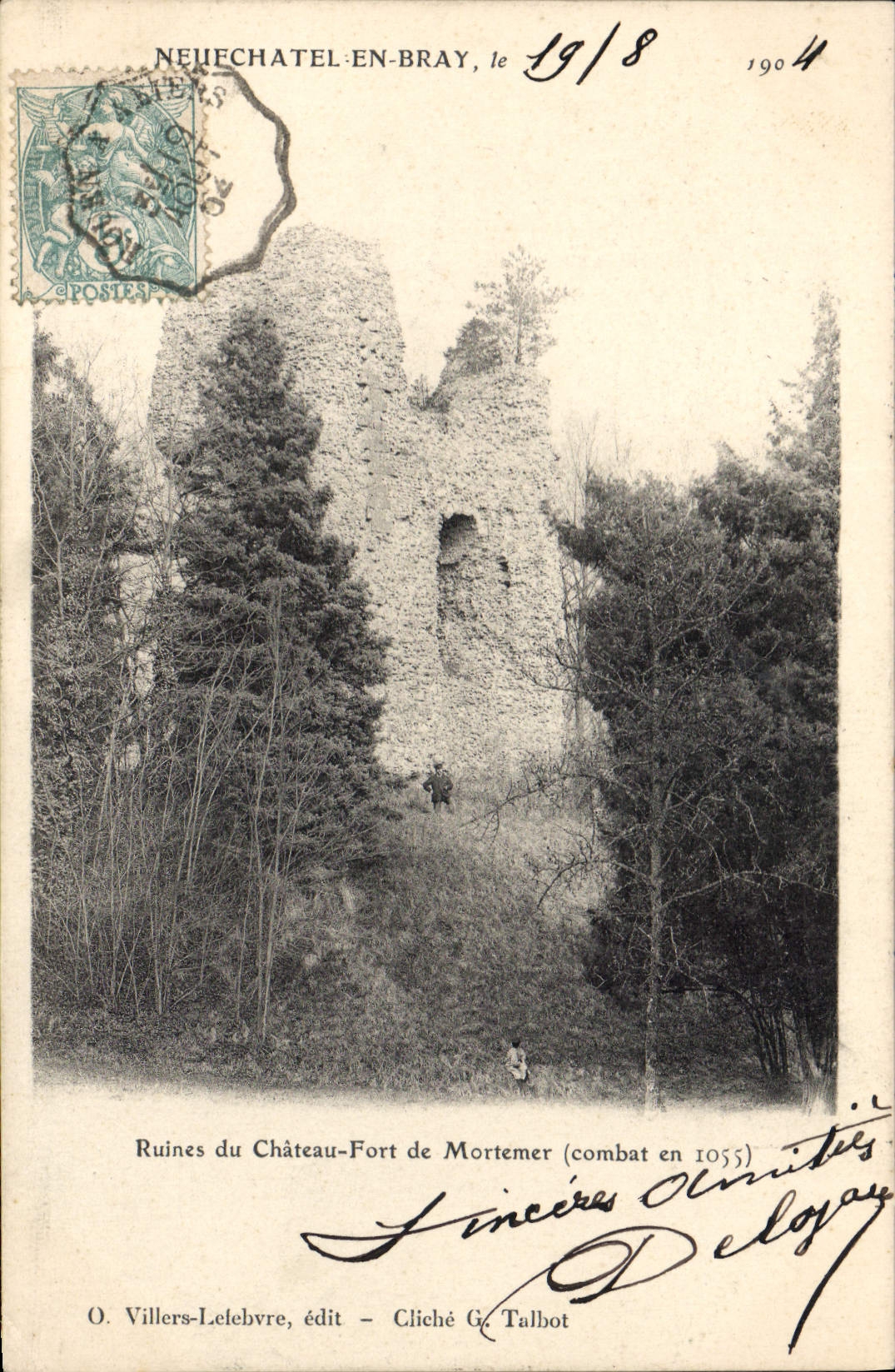 Ruine del Castello di Mortemer — battaglia del 1055 — O. Villers-Lefebvre, editore — Cliché G. Talbot