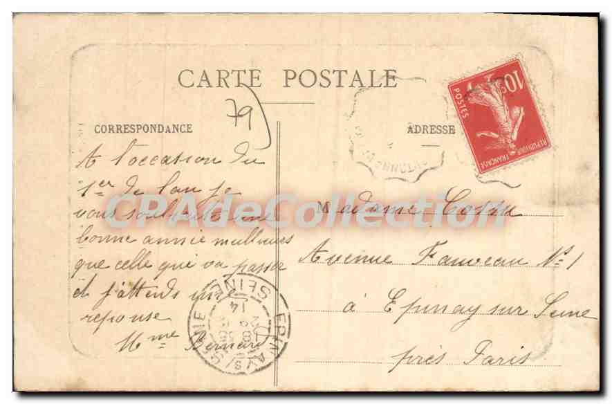 CPA Melle Eglise St Hilaire Cote Nord — Rückseite