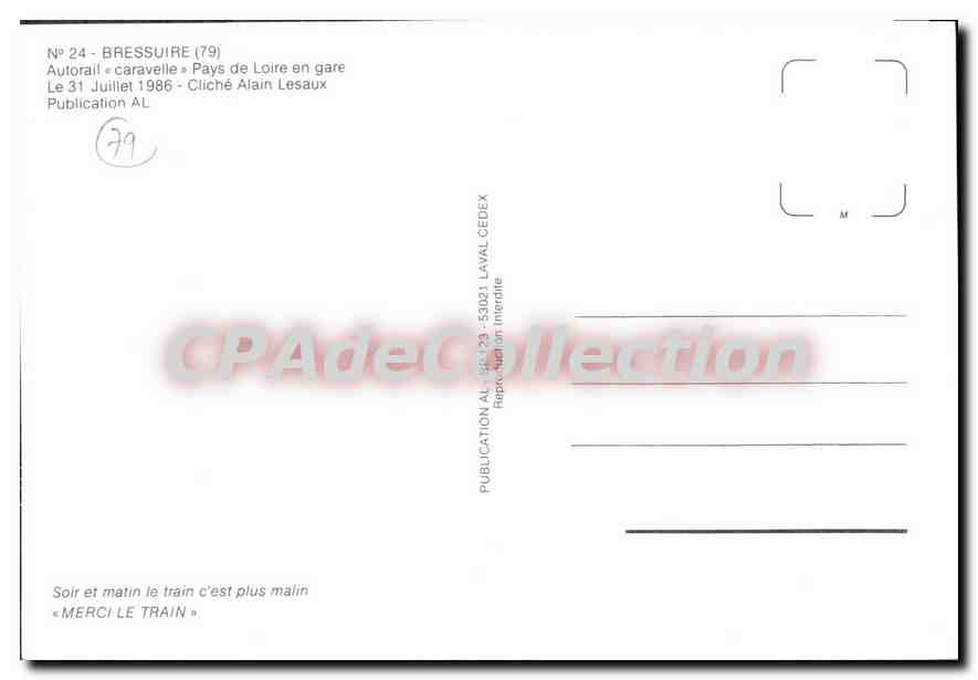 Bressuire (79) — Autorail « Caravelle » Pays de Loire en gare — Publication AL — Reverso