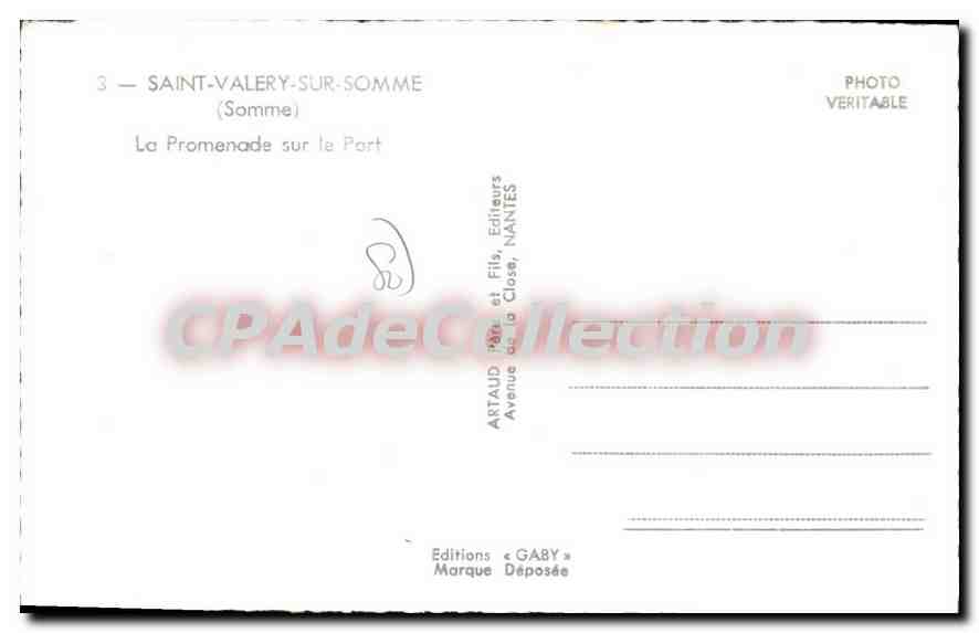 CPA Saint Valery sur Somme (Somme) La Promenade sur le Port — Rückseite