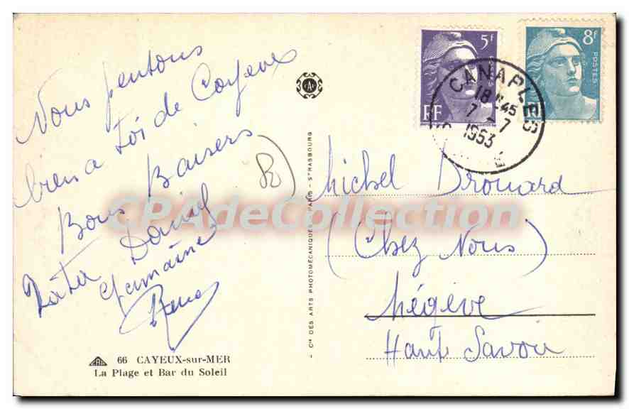 Cayeux-sur-Mer — plage et bar du Soleil — CN DES ARTS PHOTO-MÉCANIQUES - S'MARBOURG — Reverso