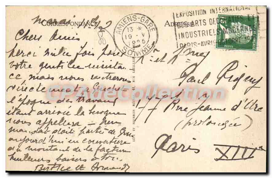 Amiens - Place René Goblet — tramway et piétons — Édition Moullart 'A la Civette' n°204 — Achterkant