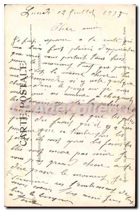 CPA Erches (Somme) Grange eventree par un obus — Back