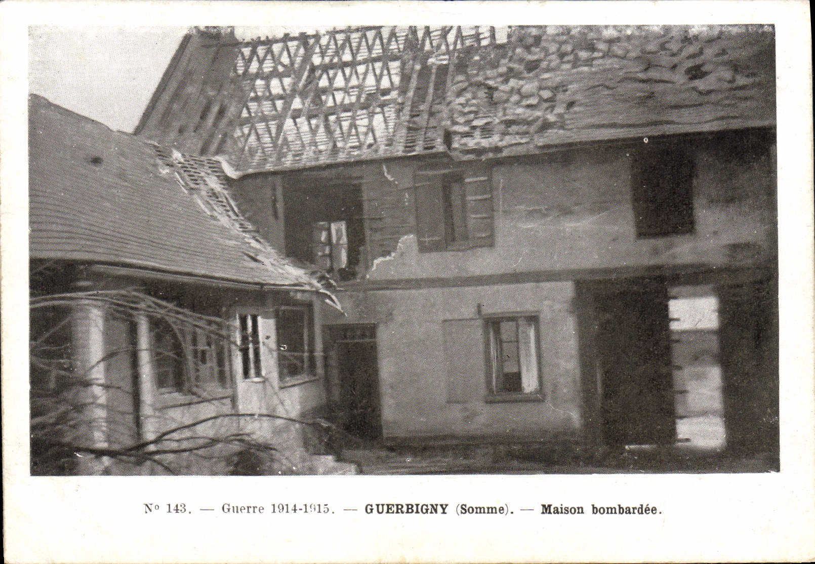 CPA Guerbigny (Somme) Maison bombardee